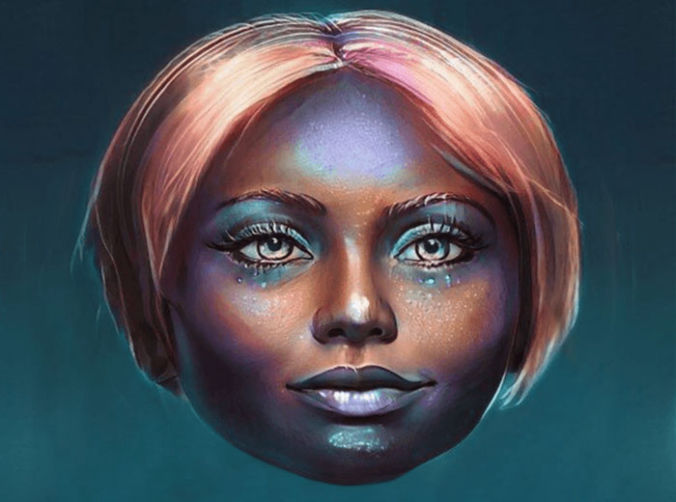 Strange bubble shaped face